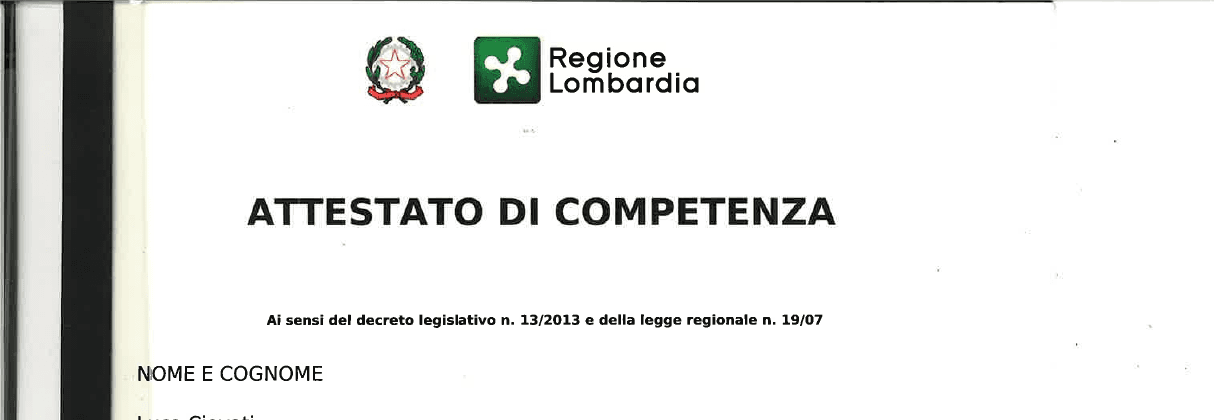 Estratto pubblico dell’attestato: Competenza negli affitti brevi